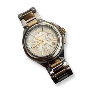 Michael Kors Camille Chronograph Silver Dial Two-Tone Ladies Watch MK5653